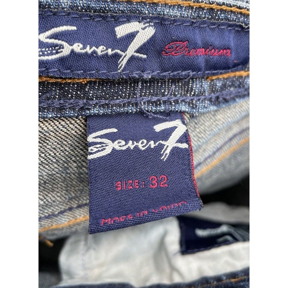 Seven7 Jeans Womens 32x33 Blue Denim Flare Low Rise Stretch Y2K - Picture 4 of 5